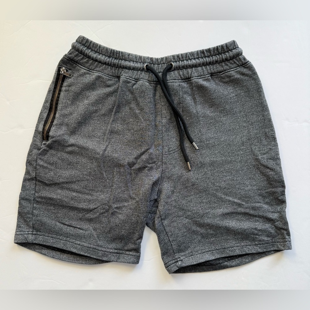 21Men Drawstring Shorts Zip Pockets Gray Size S